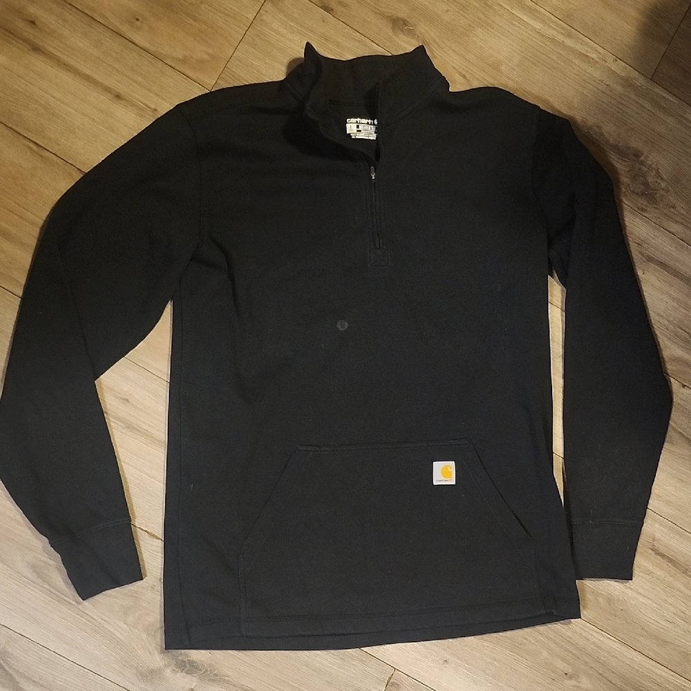 Carhartt Black Quarter-Zip Sweatshirt - L Tall